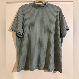 Vintage Joanna Plus Ribbed Short Sleeve Tee in Sage